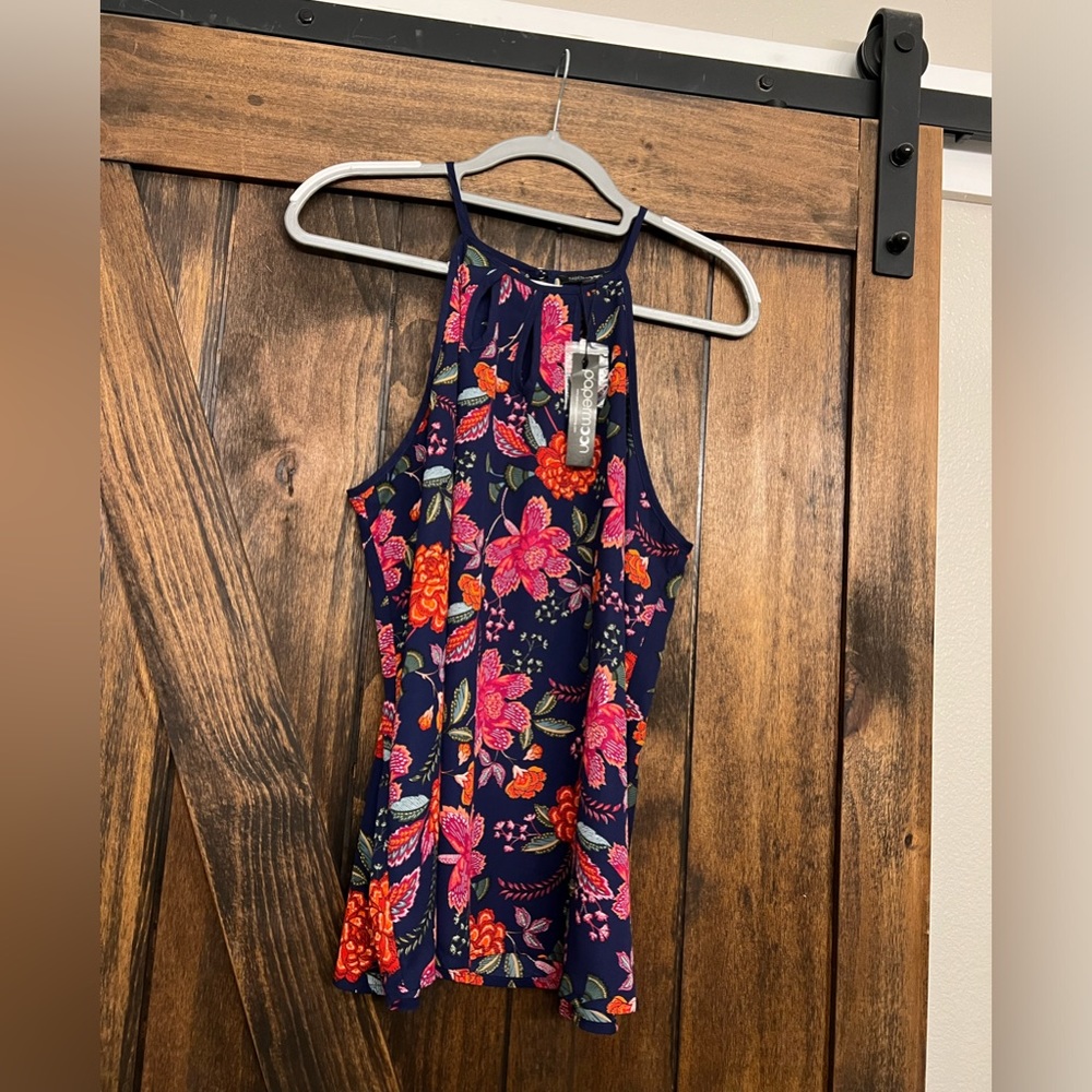 NWT PAPERMOON Walita Floral Cutout Detail Blouse, Size XL